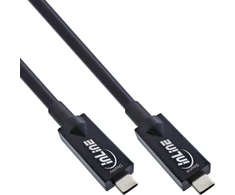 InLine® USB 3.2 Gen.2 AOC laidas, C tipo USB kištukas/vyras, juodas, 15 m