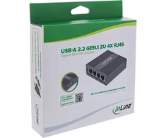 InLine USB-A 3.2 Gen.1 į 4x RJ45 Gigabit Ethernet adapteris