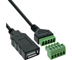 InLine USB-A lizdas į 5 kontaktų terminalo jungtį su kabeliu