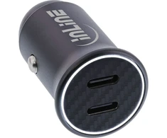 InLine® USB automobilinio įkroviklio maitinimo adapterio maitinimo tiekimas, 2x USB Type-C, juodas