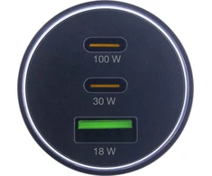 InLine® USB automobilinis maitinimo adapteris Power Delivery, 2x USB-C + QC USB-A, juodas, maks. 100W