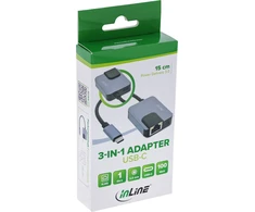 InLine® USB-C 3-in-1 adapteris, Gigabit, garso, PD 3.0