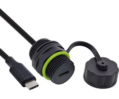 InLine USB-C kabelio jungtis IP68 ekranuotas lizdas kištukui 50cm