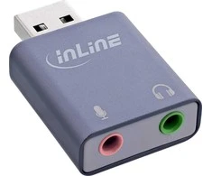 USB adapteris InLine USB-A - 3,5 mm lizdas x2, jungtis