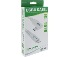 Inline USB laidas USB-C - USB-C 0,5 m, baltas (35916W)