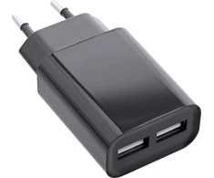 InLine ® USB adapteris DIO, 2 prievadas 100-240VAC 5V / 2.1A juoda