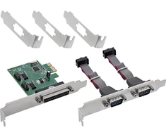 InLine ® valdiklis PCIE sąsajos plokštė, 2x RS-232 + 1x Lygiagretusis prievadas