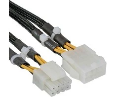 Inline ATX / EPS 8-pin - ATX / EPS 8-pin, 0,3m, Juoda (26630A)