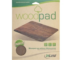 „InLine ® WoodPad“, tikro medžio pelės kilimėlis, riešuto spalvos, 240 x 200 mm