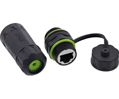 InLine Trumpa kabelinė jungtis Cat.6A IP68 2x RJ45 ekranuotas lizdas
