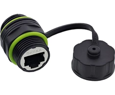 InLine Kabelinė jungtis mini Cat.6A IP68 ekranuota 2x RJ45 lizdas