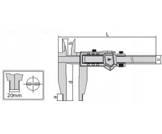 Insize Dydis CALIPER 300 SKAITMENŲ. 12 3V/ABS/JAWS 100