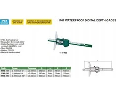 Insize Dydis DEPTH. NUMERIS 150/100 MAGA IP67