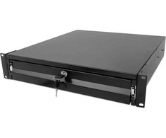 Intellinet 715829 2U stalčius 19" stelažų spintelėms, Rakinama, 466mm, Juoda