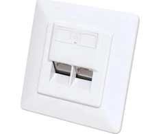 Intellinet 771900 Lizdas jungiama į tinklą podtynkowe 2xRJ45 Cat6 10G, STP, 80x80mm, balta