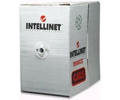 Intracom INTELLINET Cat5e UTP tinklo kabelis masinis kietas 305 m 1000 pėdų 24AWG Pilkas