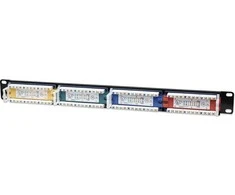 INTELLINET Cat5e spalvomis koduotas pataisų skydelis 24 prievadų, UTP, 1U, 513678