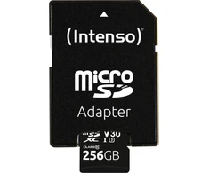 „Intenso Micro SDXC 256GB C10 UHS-I Professional“ + adapteris