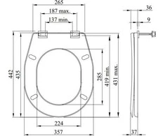 Inter-Sano klozeto sėdynė Universali balta unitazo kėdutė INTER-SANO 5903338015010