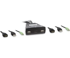 Inter-Tech KVM jungiklis LS-21HA HDMI, 2 prievadų, Kunststoff mažmeninė prekyba
