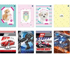 Lean School Notebook A5 grotelės 16 lapų mišinio raštai INTERDRUK