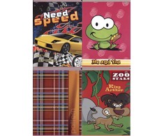 Lean School Notebook A5 grotelės 32 lapai su raštų mišiniu INTERDRUK