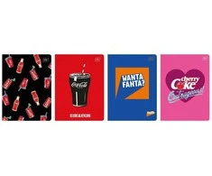 Interdruk Sąsiuvinis A5/32K langeliais M matinis+UV Coca Cola (10 vnt.)