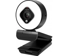Logilink internetinė kamera FHD 76° dviguba mikro automat. Žiedinis šviesos trikojis