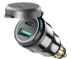Interphone DIN USB i USB-C - adapter ładowania do motocykla (ACCDIN2USBTYPEC)
