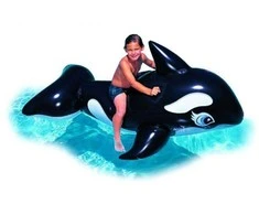 Intex Lil' Whale Ride On Swimming Board Juodas/Baltas