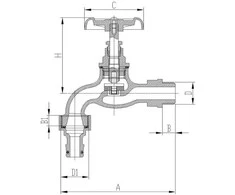 Sodo ventilis INVENA, 1/2", ketus