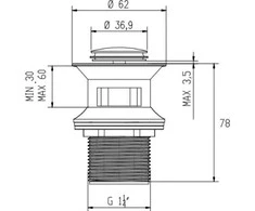 Invena Automat- spustelėkite 5 / 4 "mažas chromas (SC- B1-027)