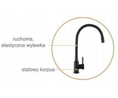 Virtuvinis maišytuvas Invena baterija kuchenna Silva, juoda BZ-86-004-L