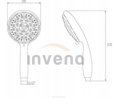 Invena Dušo komplektas PALIA 3 FUNCTION SHOWER HANDLE, CHROME - AS-57-001-D