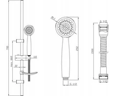 Invena Dušo komplektas SIROS 3-FUNCTION SHOWER SET. - AU-80-001-M