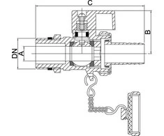 Invena GZ 1 / 2 "rutulinis išleidimo vožtuvas su žarnos ir dangtelio galiuku - ZW-62-015