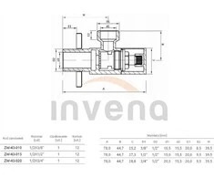 Kampinis ventilis INVENA, 1/2"x3/4"