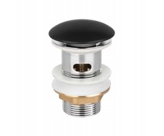 Invena Invena ceramiczny korek click-clack su przelewem, juoda półmat SC-B1-CZP-W