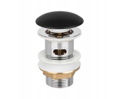 Invena Invena ceramiczny korek click-clack su przelewem, juoda półmat SC-B1-CZP-W