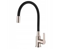 Invena Ksanti Inox virtuvės maišytuvas, nerūdijantis plienas/juodas BZ-37-I43-L