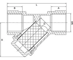 Filtras-purvarinkis INVENA, 1/2"