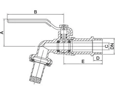 Sodo ventilis INVENA, 1/2", ilga rankena