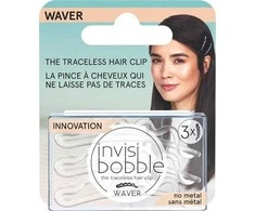 Set Trio InvisiBobble Waves Plaukų sagtukas Crystal Clear, 3 pcs