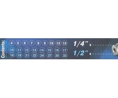 Įrankių rinkinys Forsage Rinkinys nasadek 1/4" &amp; 1/2" 25el. (4-32mm) (6-kątnych)