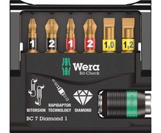 Įrankių rinkinys Wera Rinkinys BITÃW BIT-CHECK 7 DIAMOND 1 SB, NA BLISTRZE, 7 CZ