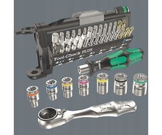 Įrankių rinkinys Wera Wera 9750 Kraftform Compact and Tool-Check PLUS Set 1, 57 dalių įrankių rinkinys (juodas/žalias, veržliarakčio ir antgalių komplektas, putplasčio įdėkle dirbtuvių vežimėliui)