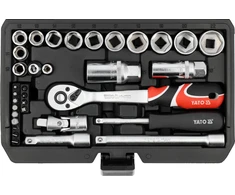 Yato Toya Sa Poland Galvučių ir įrankių rinkinys – profesionalus, AS-Drive – 1/4" + 3/8", 34 vnt (YT-38700)