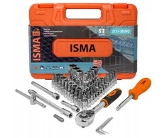 Isma Įrankių rinkinys 1/4" bity nasadki 53el. dėklas