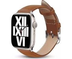 Crong Išmaniojo laikrodžio Apple odinis dirželis, Rudos spalvos, 42/44/45/49mm