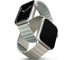 Uniq Išmaniojo laikrodžio Apple Watch 4/5/6/7/8/SE magnetinis/dvipusis dirželis, Smėlio/Žalsvos spalvos, 40/41mm